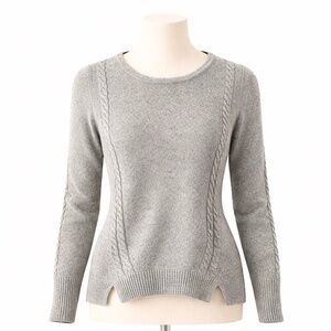 C by Bloomingdale's 100% Cashmere Sweater Gray Women's Medium